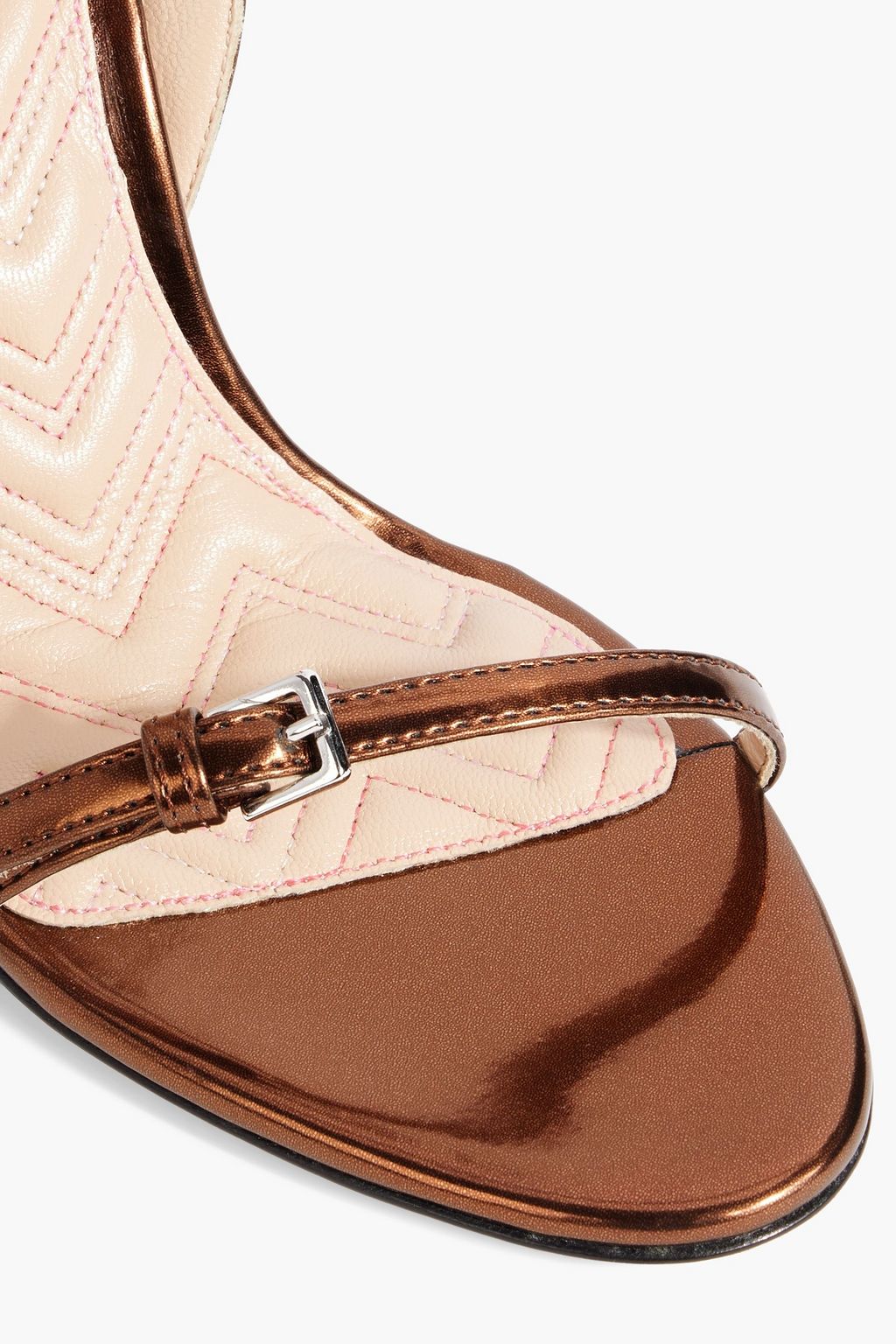 M MISSONI Faux mirrored-leather wedge sandals