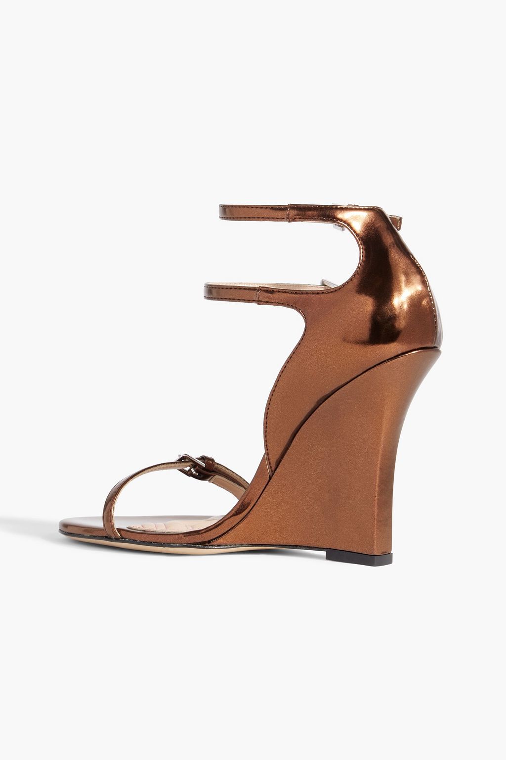 M MISSONI Faux mirrored-leather wedge sandals