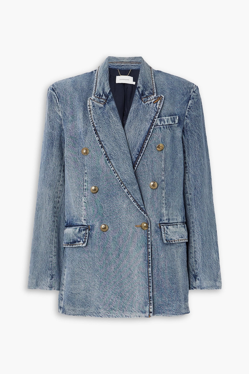 Zimmermann - Luminosity double-breasted denim blazer - Blue - 2