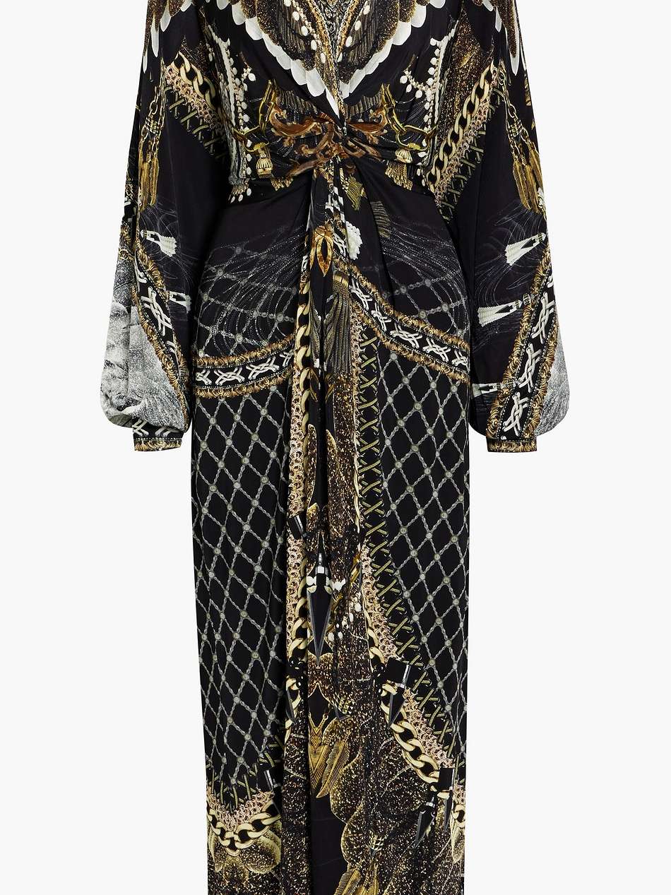 crystal-embellished printed stretch-jersey maxi dress