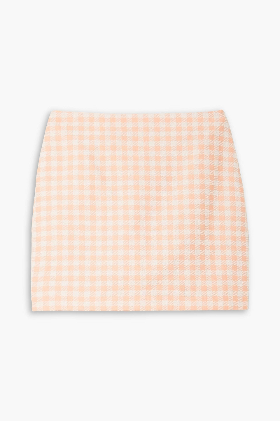 Lisa Marie Fernandez Gingham Cotton-blend Bouclé Mini Skirt In Pastellorange