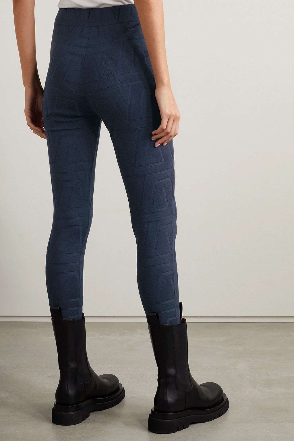 AKRIS Stretch wool and mulberry silk-blend jacquard leggings