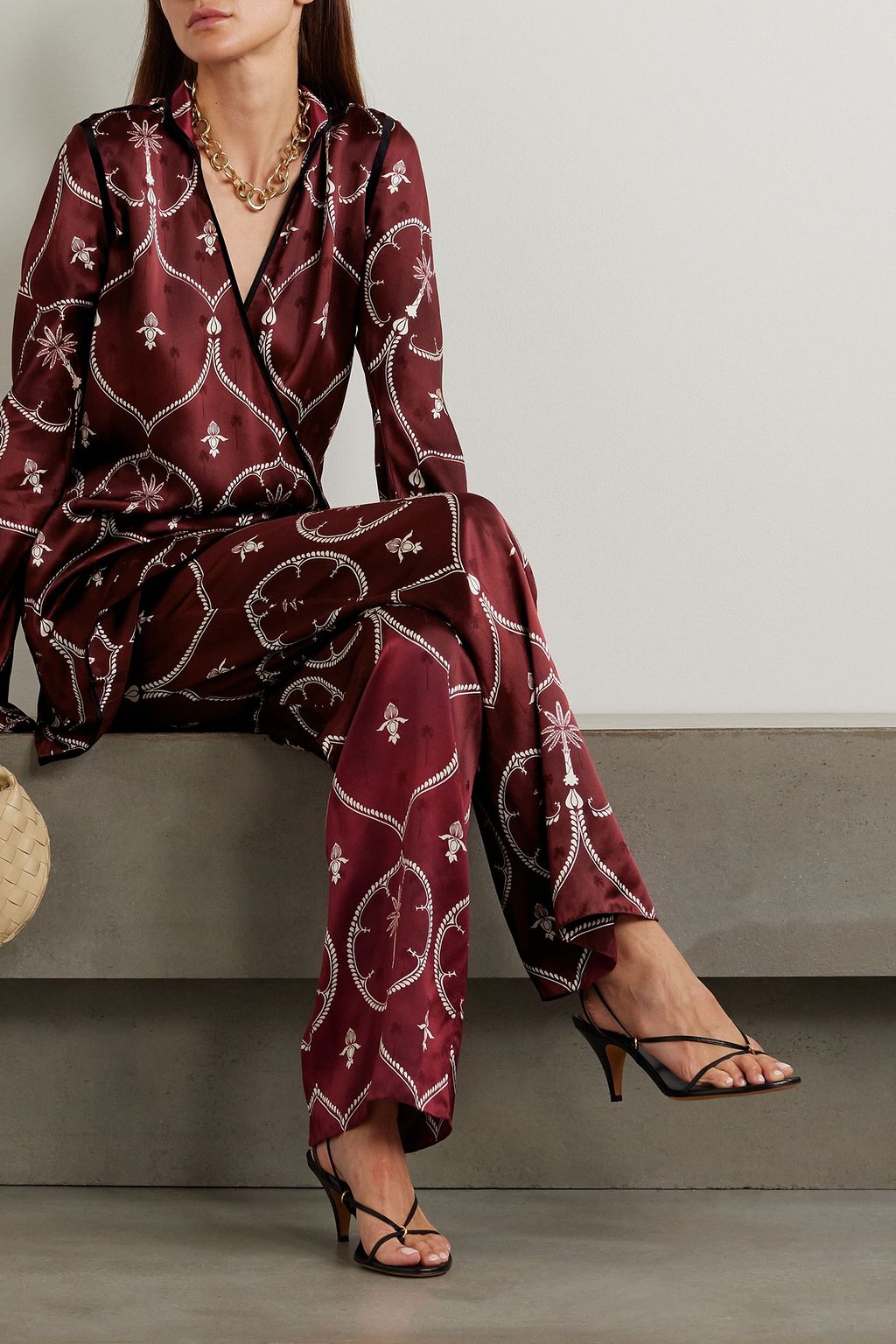 JOHANNA ORTIZ Mental Journey printed silk-jacquard wrap tunic