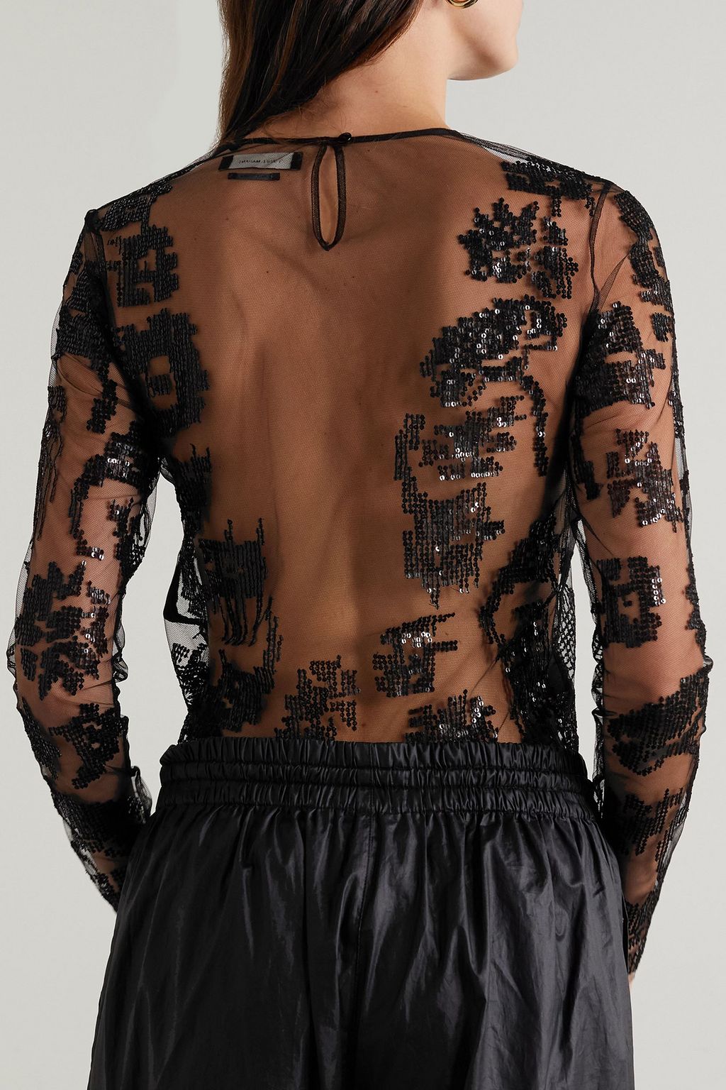ISABEL MARANT Kimmy sequin-embellished mesh top