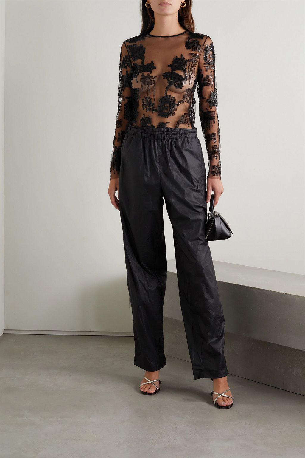 ISABEL MARANT Kimmy sequin-embellished mesh top