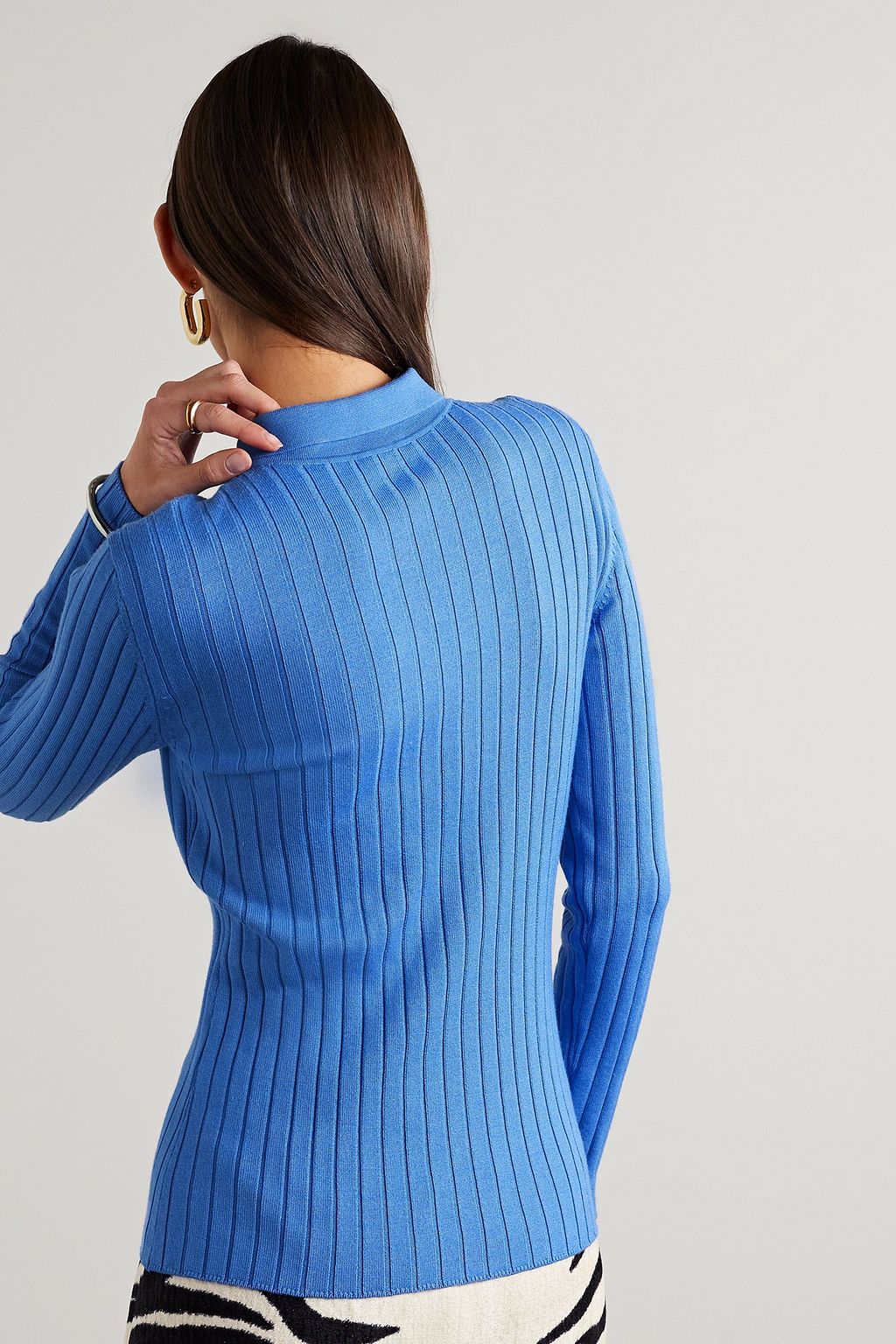AKRIS Ribbed wool-blend cardigan