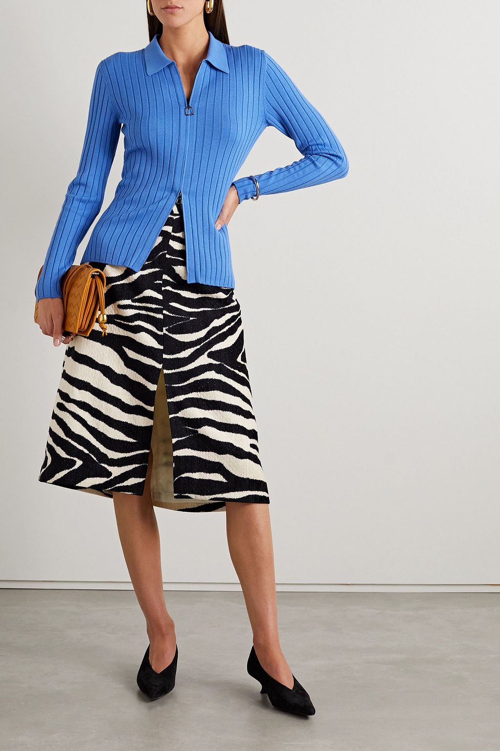 AKRIS Ribbed wool-blend cardigan