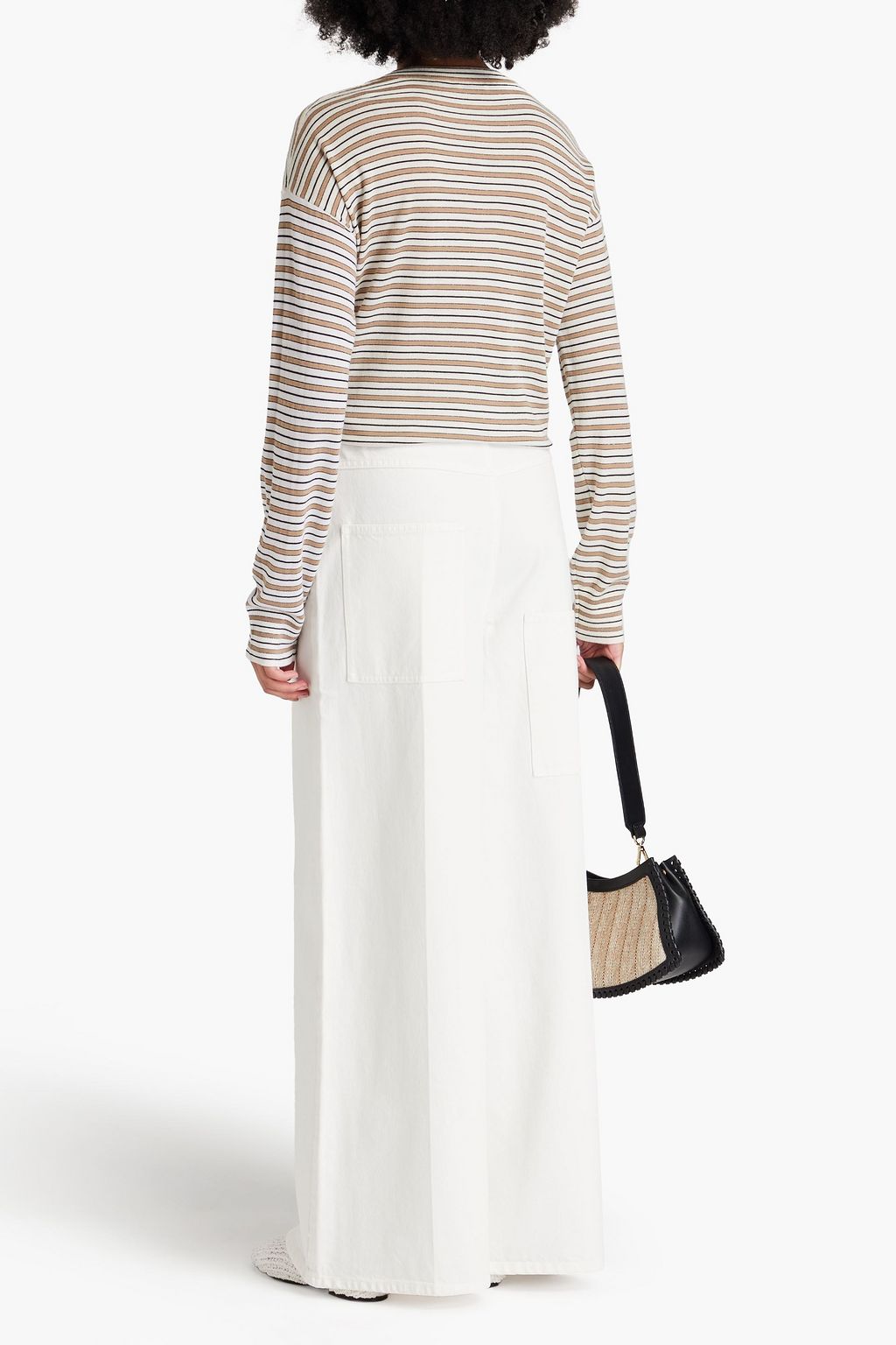 BRUNELLO CUCINELLI Metallic striped wool and cashmere-blend sweater