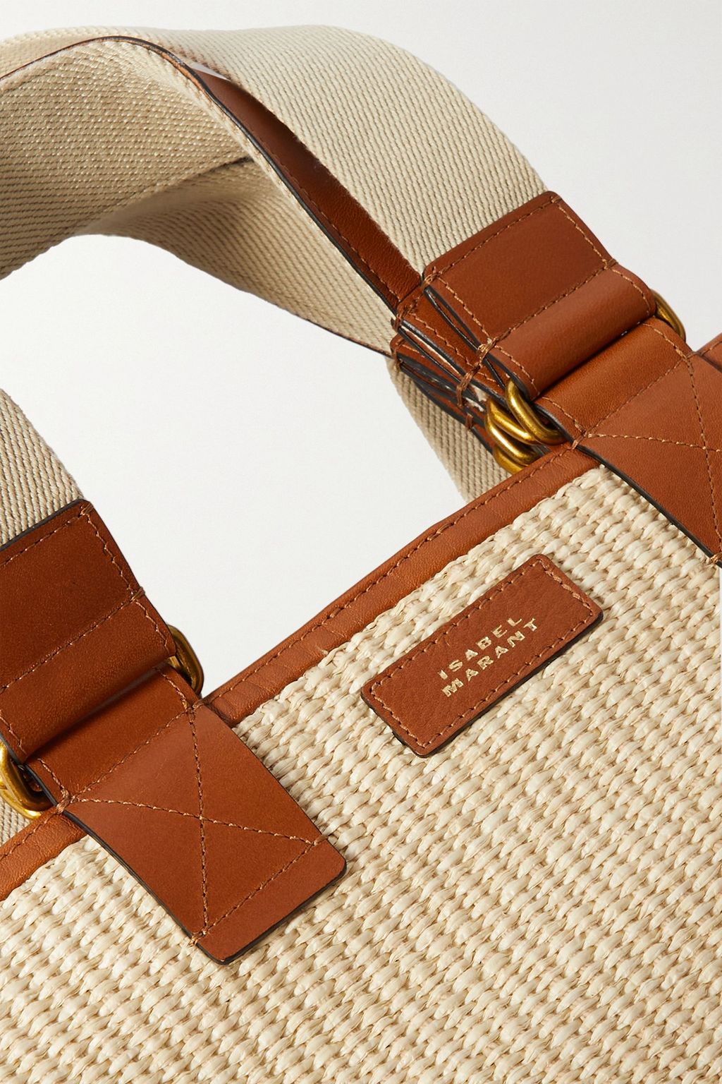 ISABEL MARANT Wardy leather-trimmed raffia tote