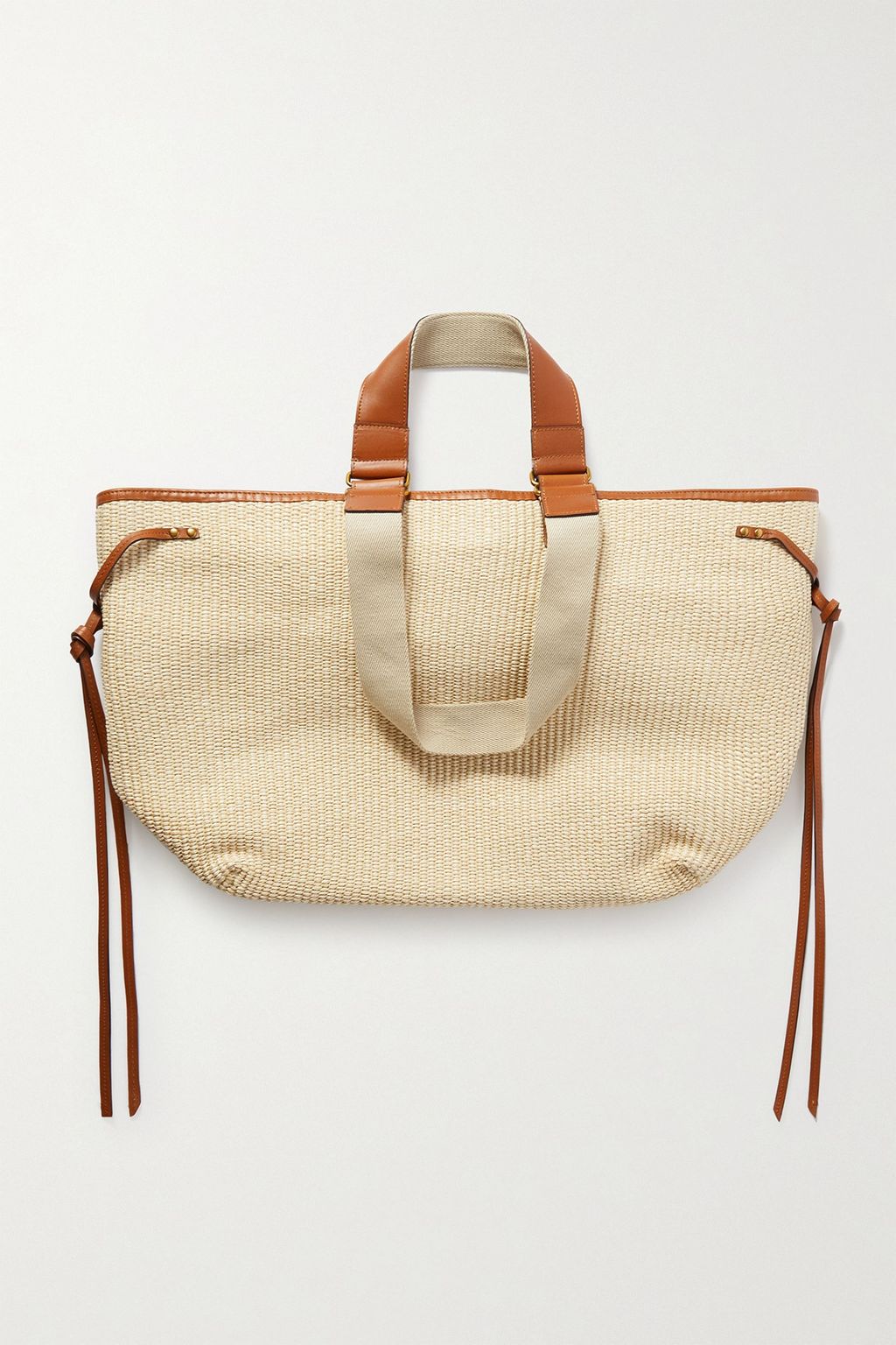 ISABEL MARANT Wardy leather-trimmed raffia tote