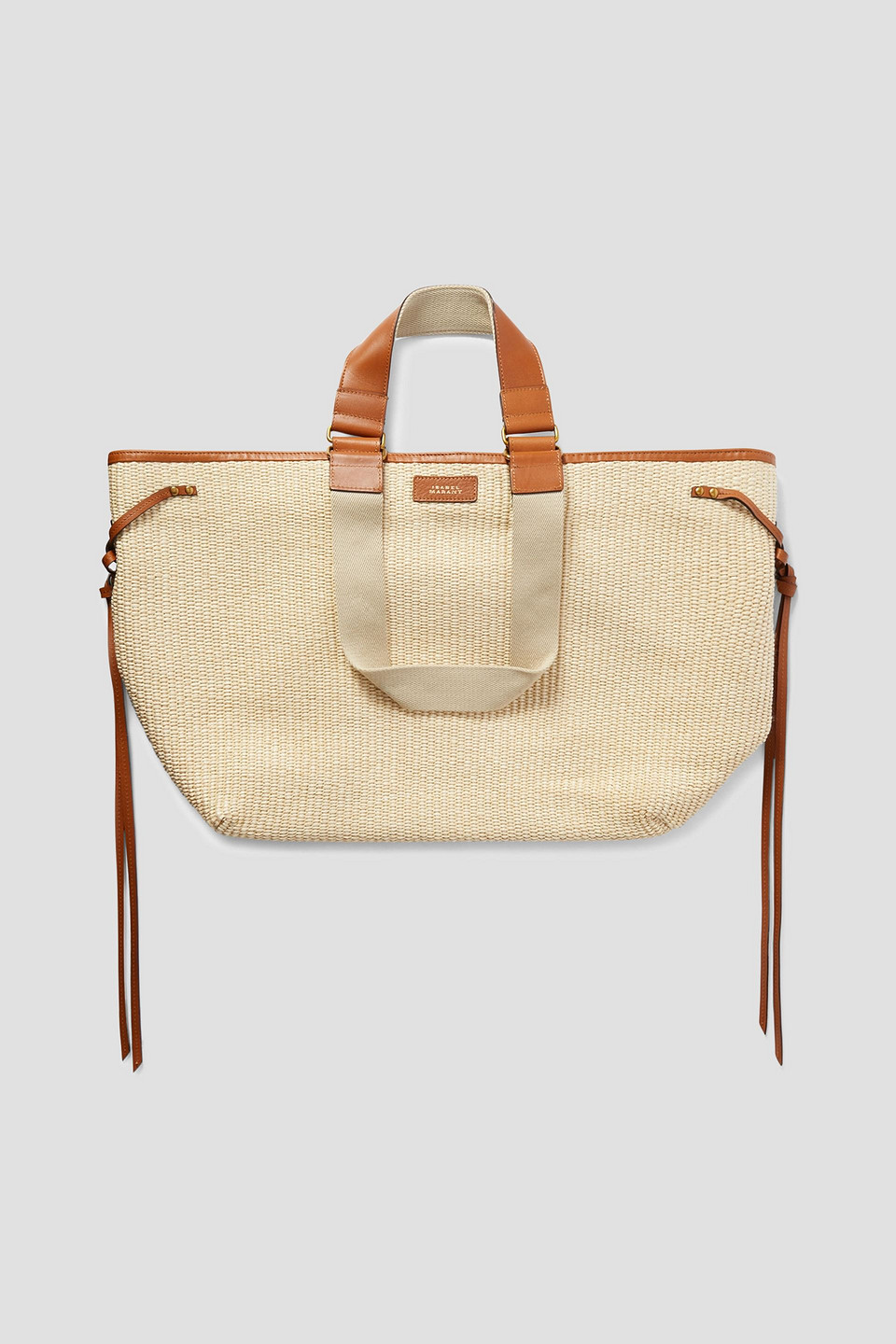 Isabel Marant Wardy Leather-trimmed Raffia Tote