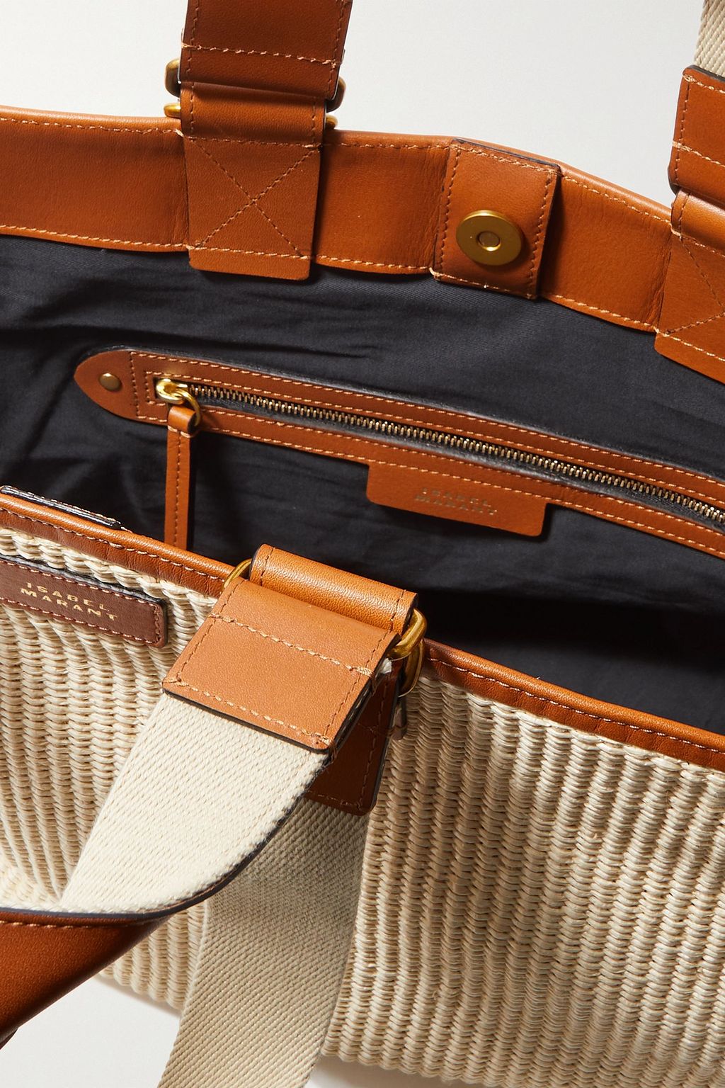ISABEL MARANT Wardy leather-trimmed raffia tote