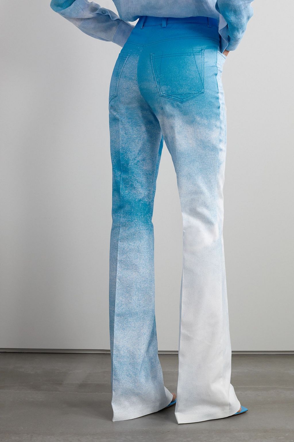 AKRIS Farid printed high-rise flared jeans