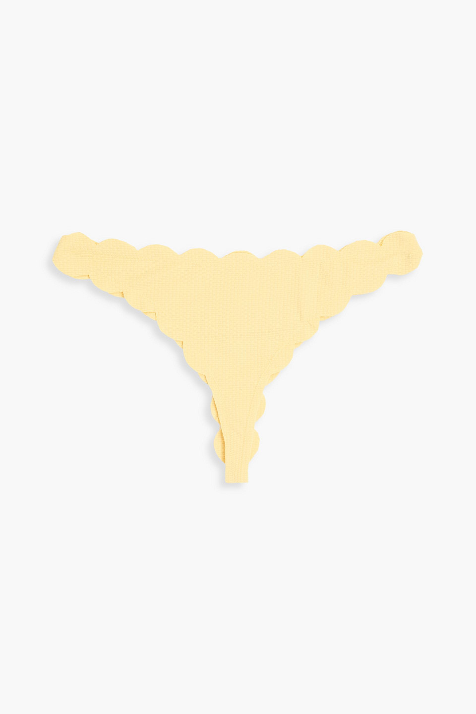 Marysia North Scalloped Seersucker Bikini Briefs In Pastel Yellow