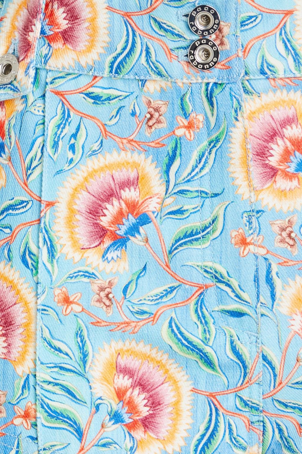 RABANNE Floral-print denim shorts