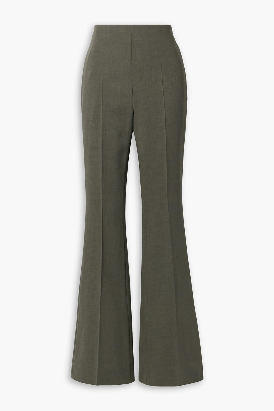 Akris Faralda Wool-blend Flared Trousers In Army Green