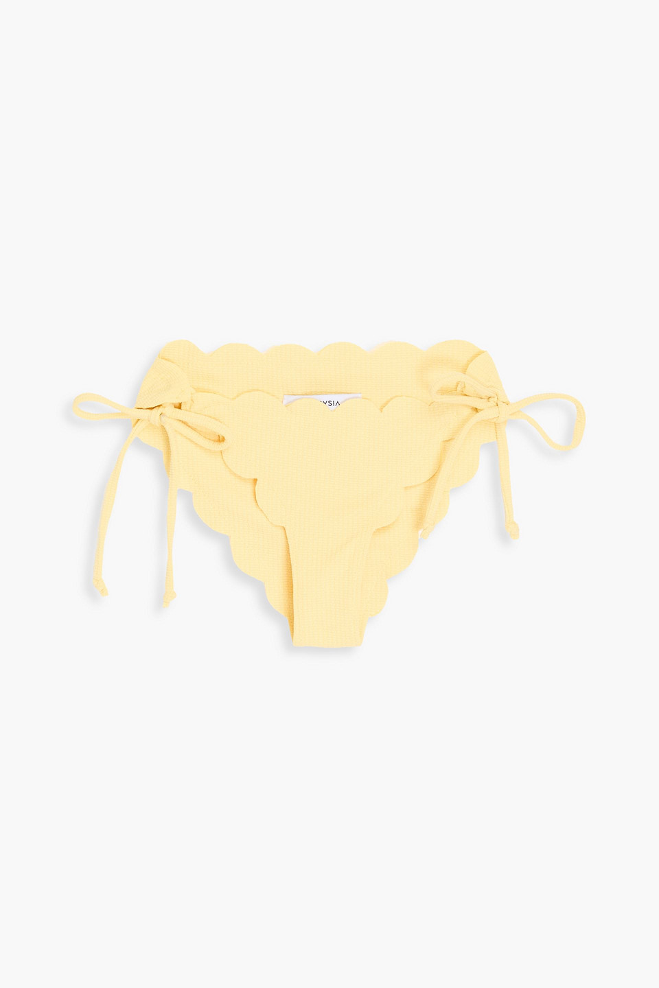 Marysia Mott Scalloped Seersucker Bikini Briefs In Pastel Yellow