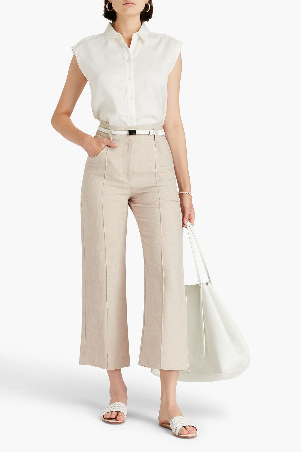 BRUNELLO CUCINELLI Hose mit geradem Bein aus einer Baumwoll-Leinenmischung