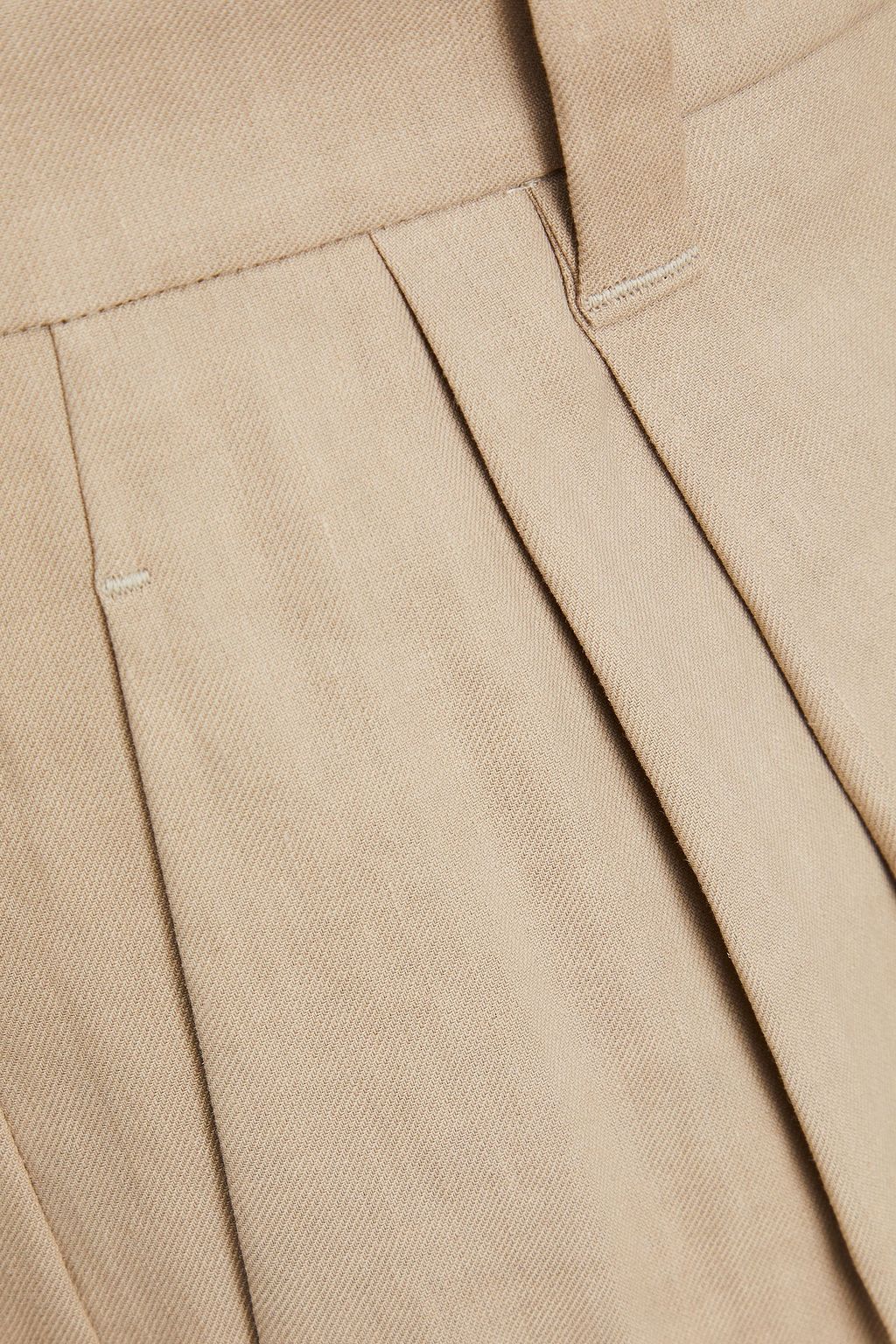 BRUNELLO CUCINELLI Bead-embellished linen-blend twill wide-leg pants
