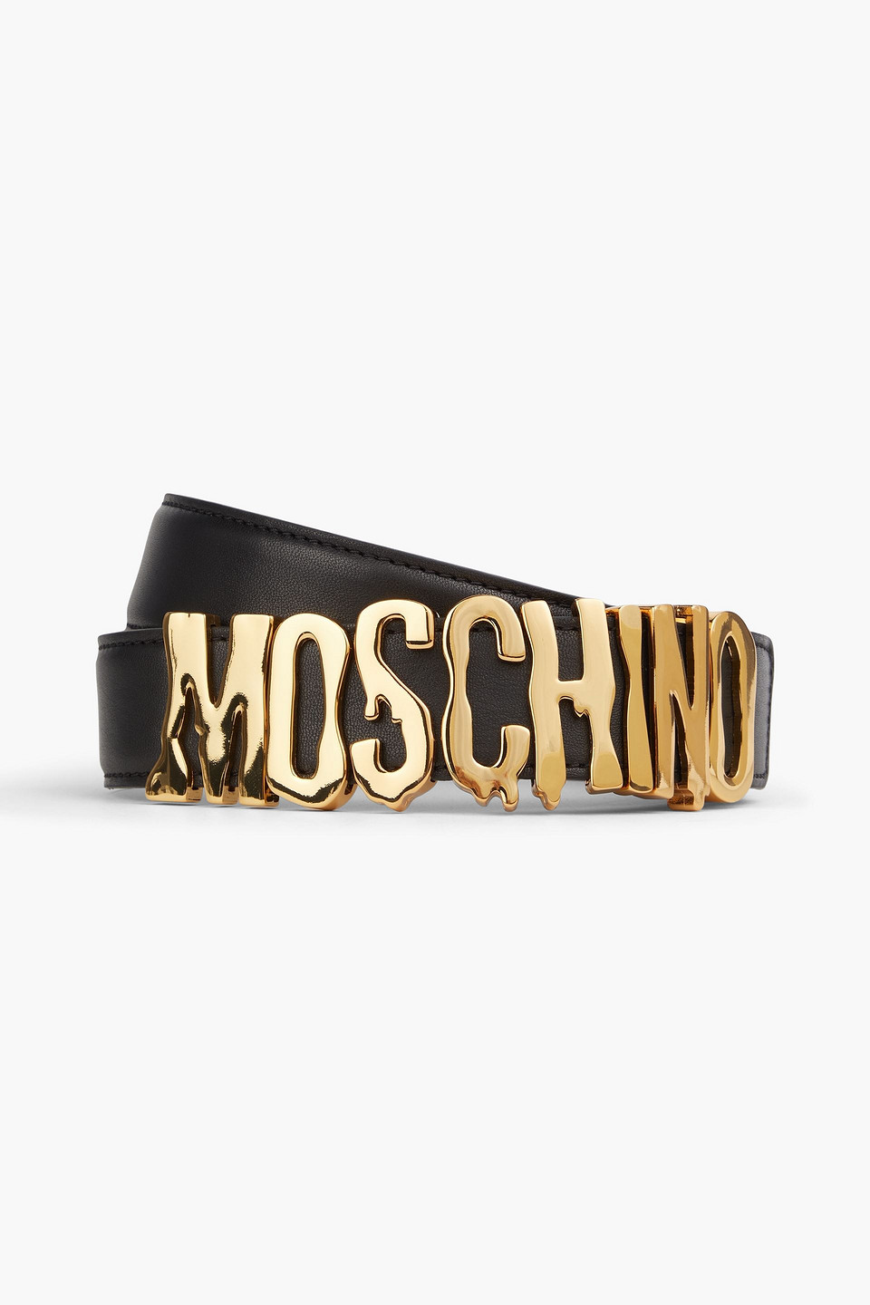 Moschino - Embellished leather belt - Black - IT 46
