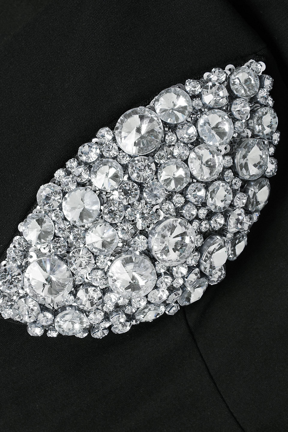 AREA OFF-THE-SHOULDER CRYSTAL-EMBELLISHED PONTE TOP