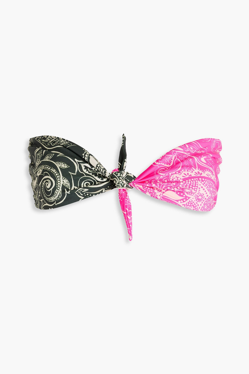 Mara Hoffman Paisley-print Bandeau Bikini Top In Bright Pink