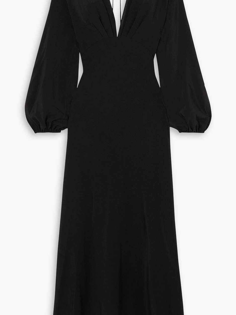 the magyar cotton and silk-blend midi dress