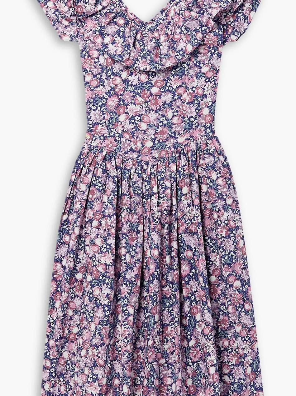 + laura ashley ileang ruffled printed cotton-poplin midi dress