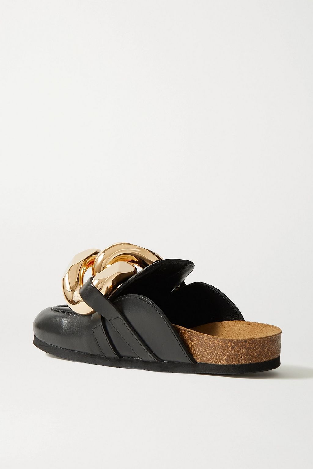 JW ANDERSON Chain-embellished leather slippers