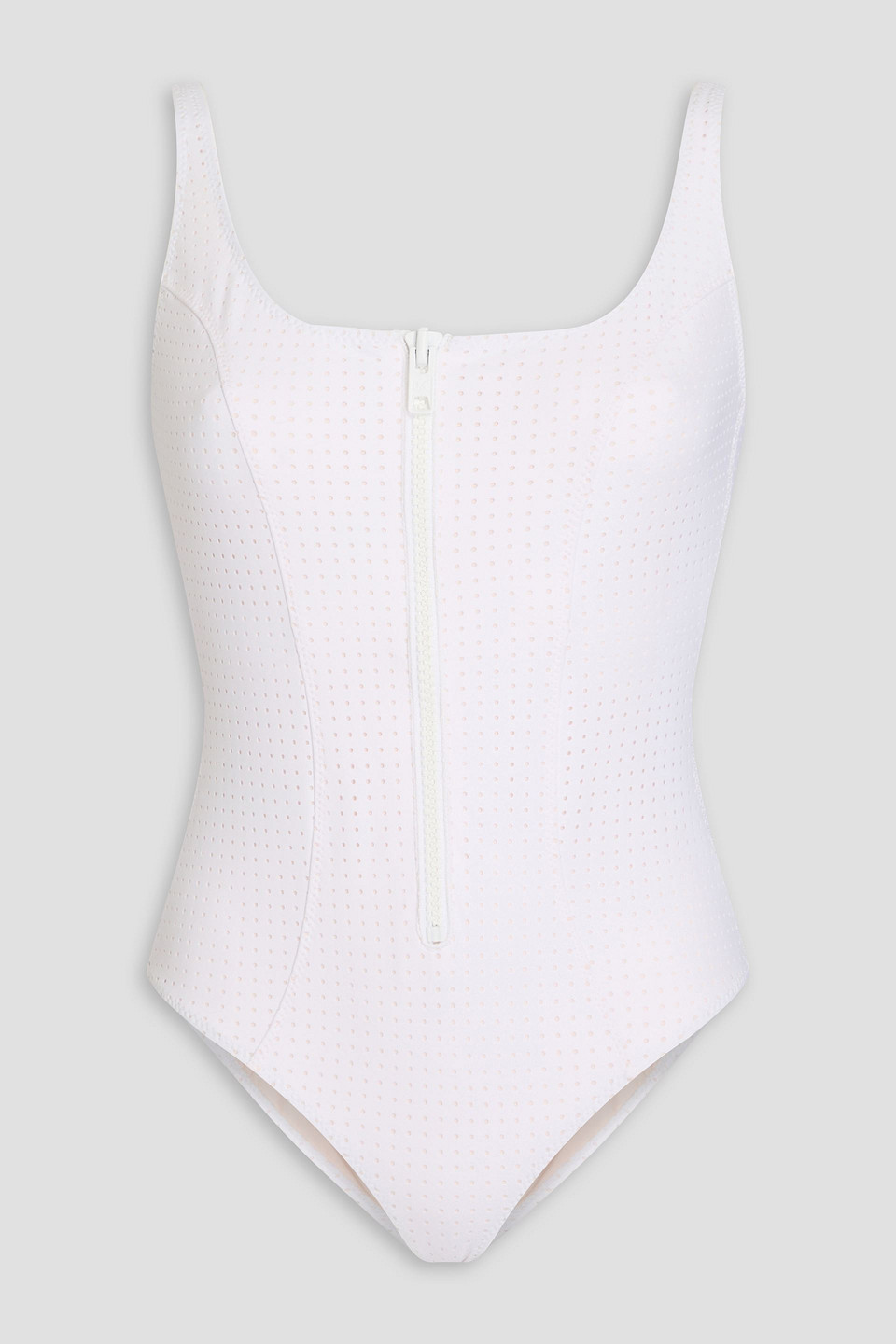 Lisa Marie Fernandez Jasmine Perforated Swimsuit In White
