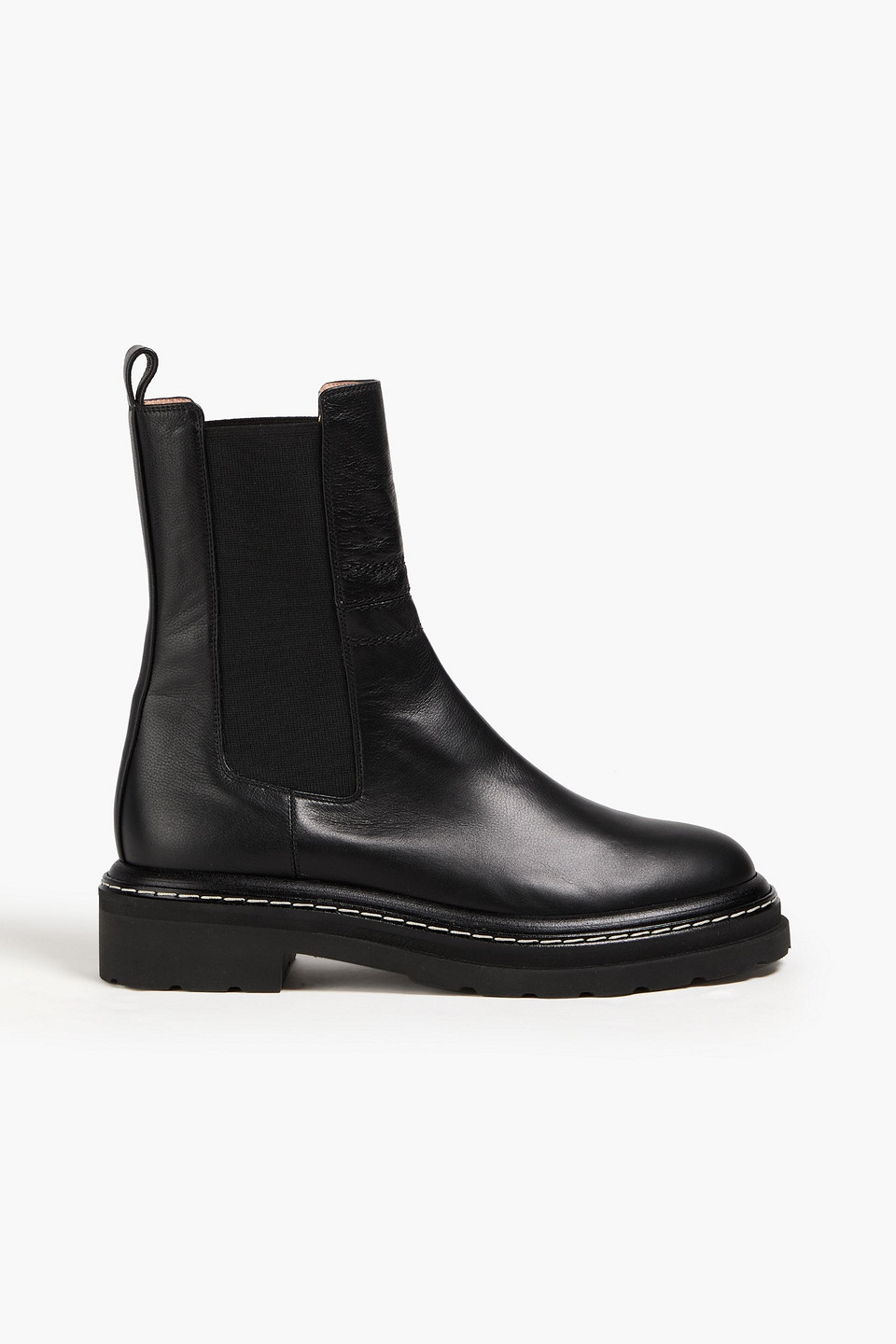 Alberta Ferretti Leather Chelsea Boots In Black