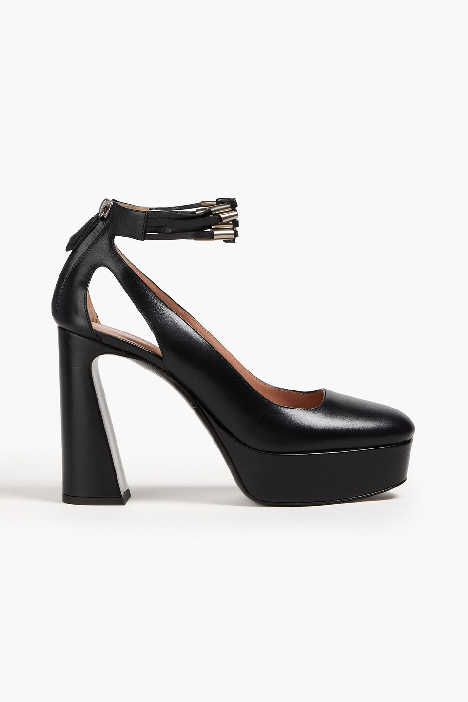 Alberta Ferretti Studded Leather Platform Pumps In Black