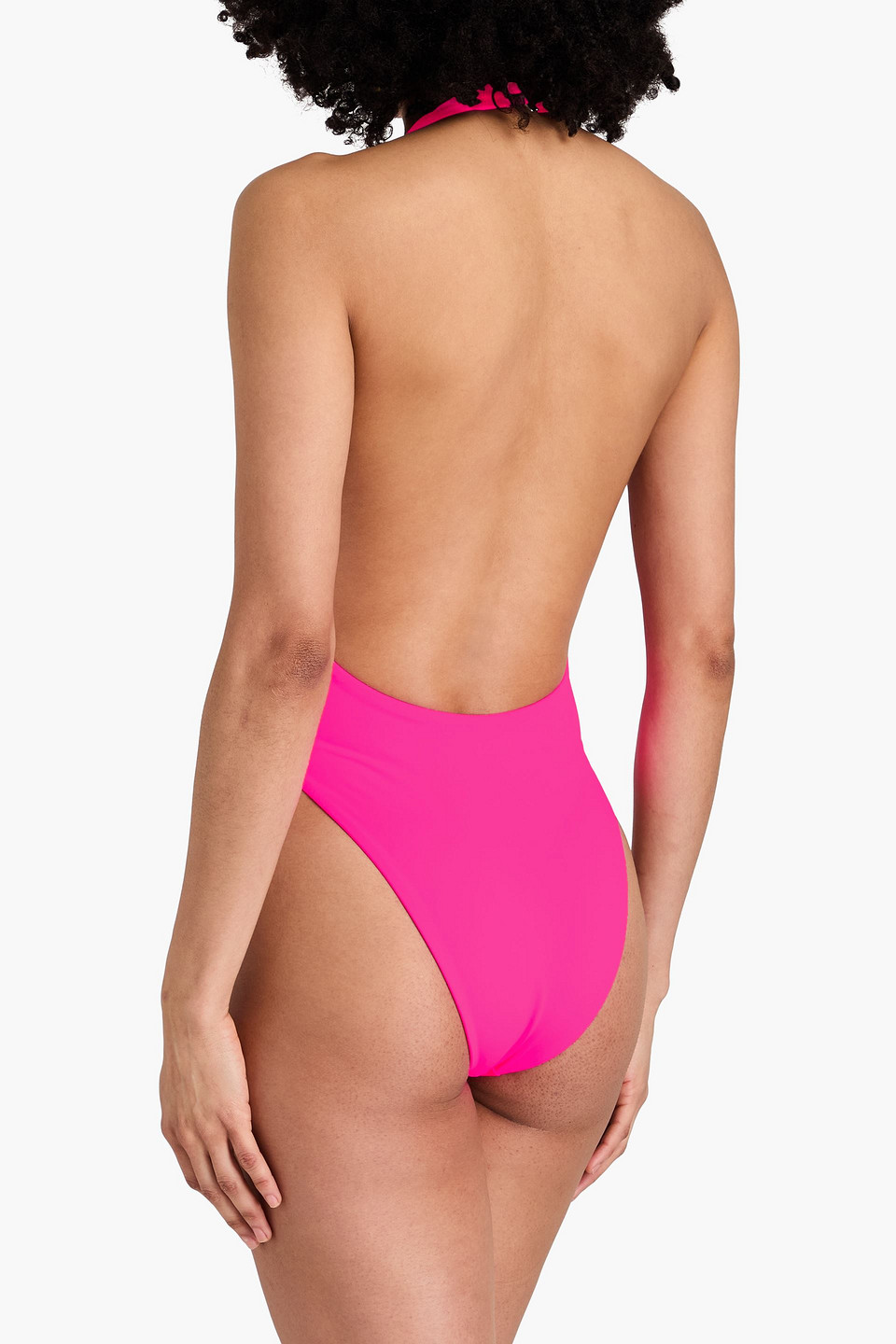 MARA HOFFMAN GABRIELA NEON STRETCH-ECONYL® HALTERNECK SWIMSUIT