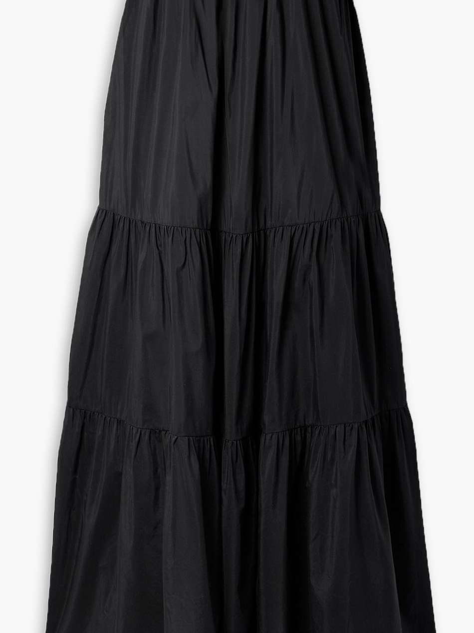 strapless tiered cotton and silk-blend poplin maxi dress