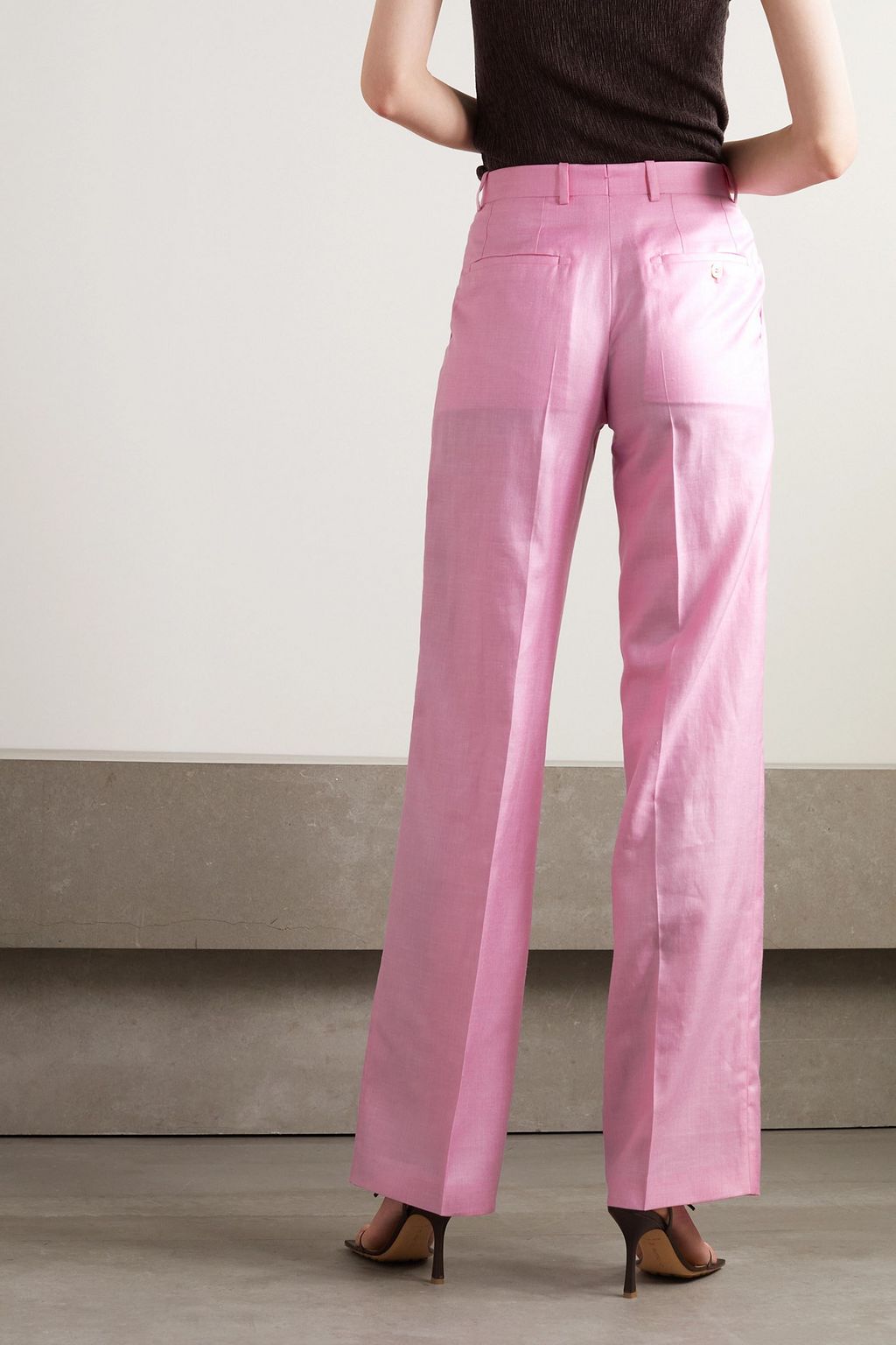 BRIONI Capri silk, cashmere and linen-blend straight-leg trousers