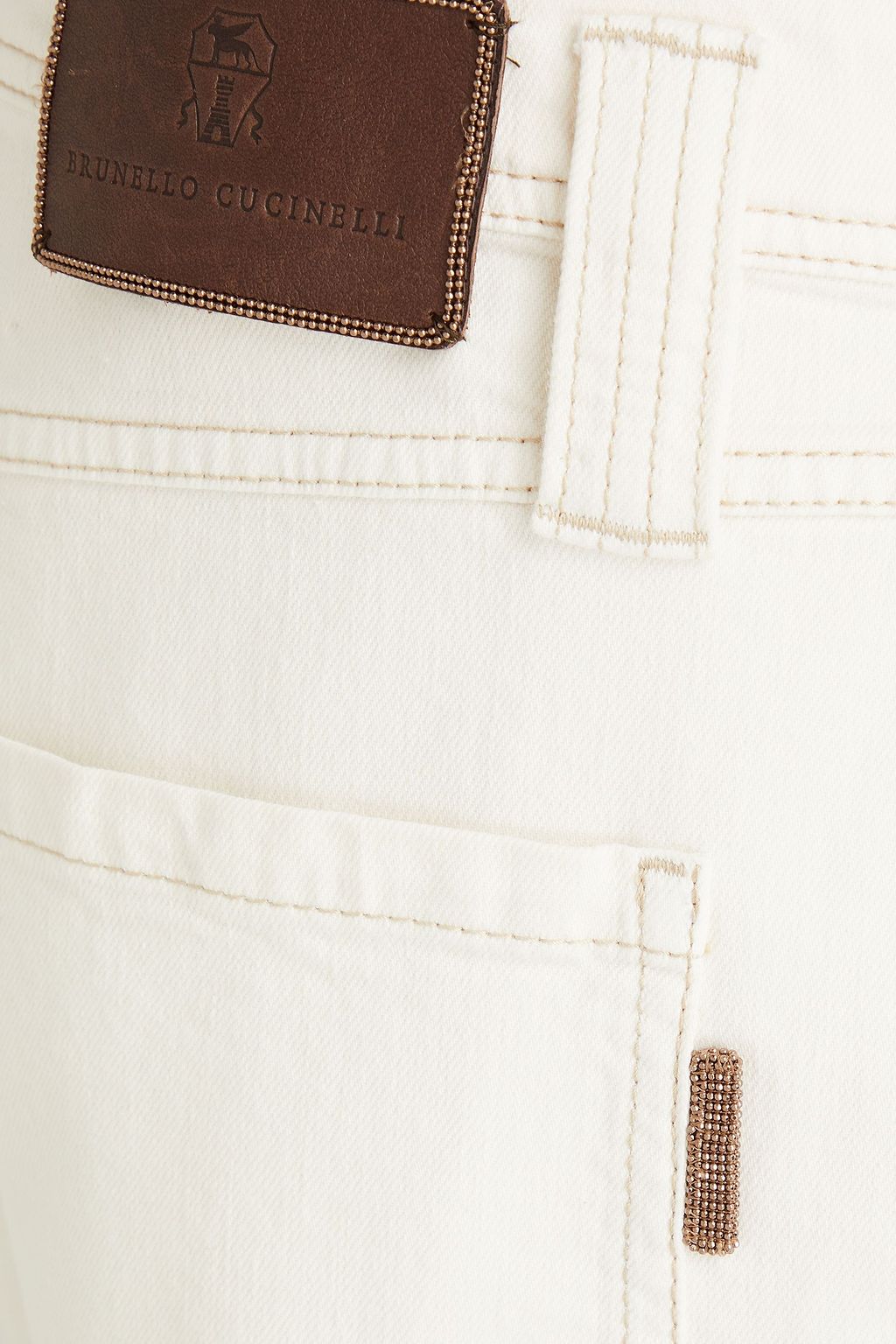 BRUNELLO CUCINELLI Bead-embellished high-rise straight-leg jeans