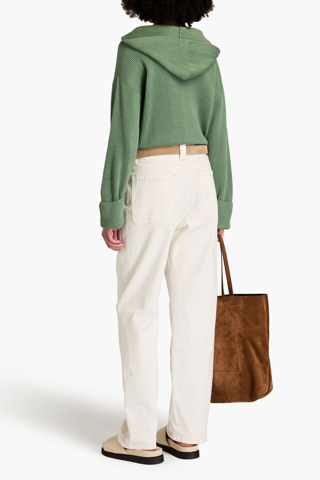 BRUNELLO CUCINELLI Bead-embellished high-rise straight-leg jeans
