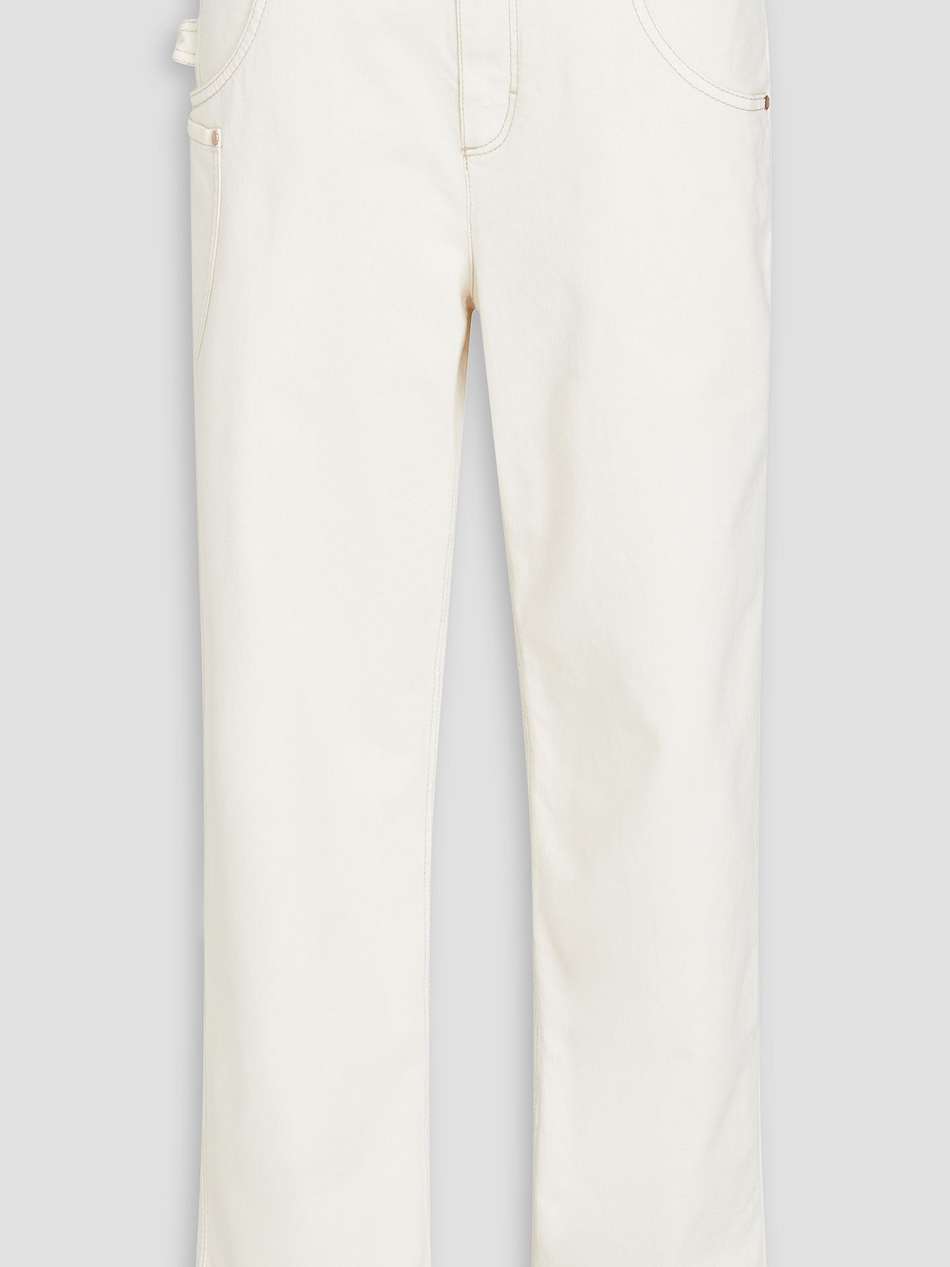bead-embellished high-rise straight-leg jeans