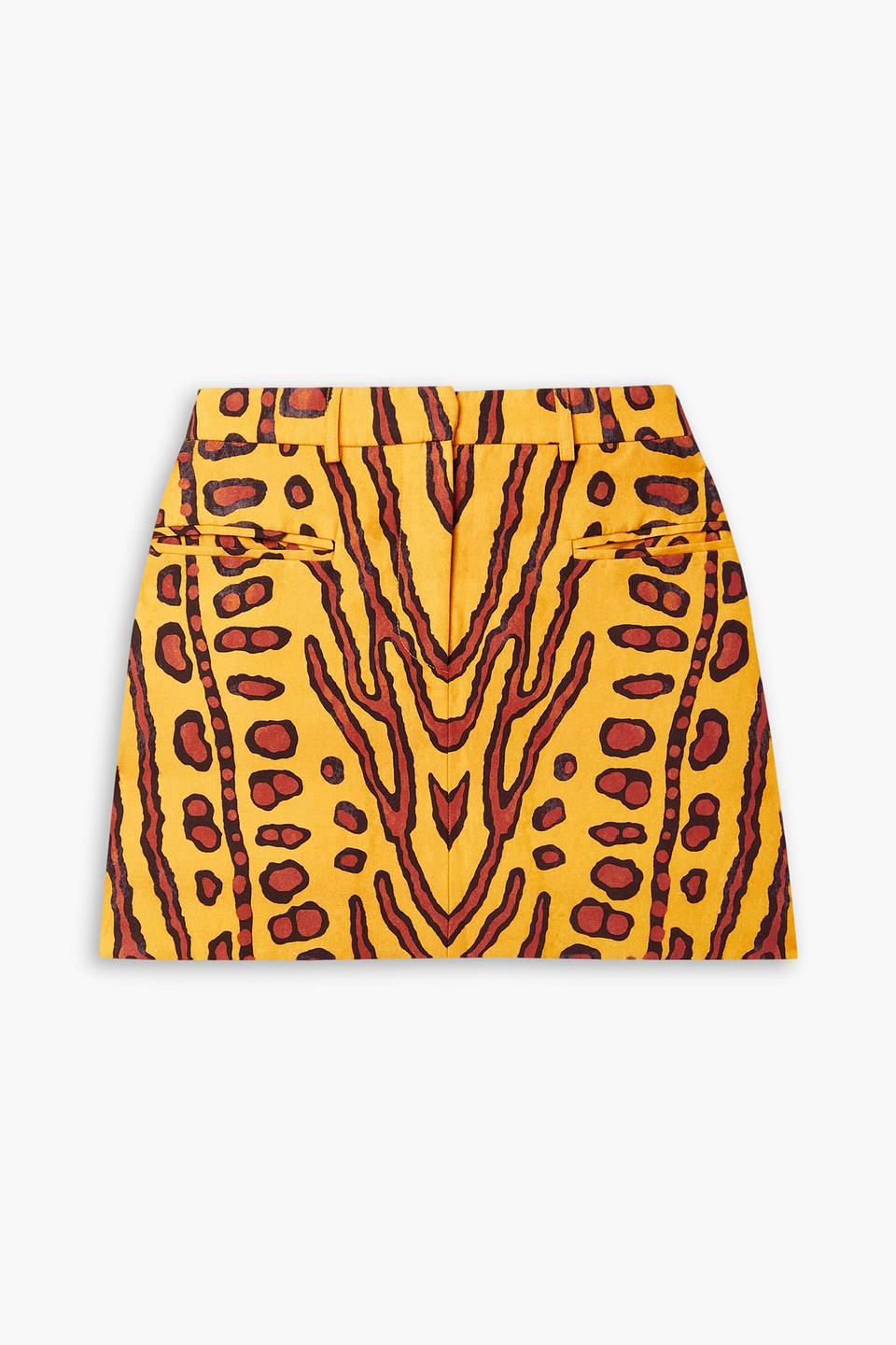 Altuzarra Zola Printed Lyocell And Linen-blend Mini Skirt In Marigold