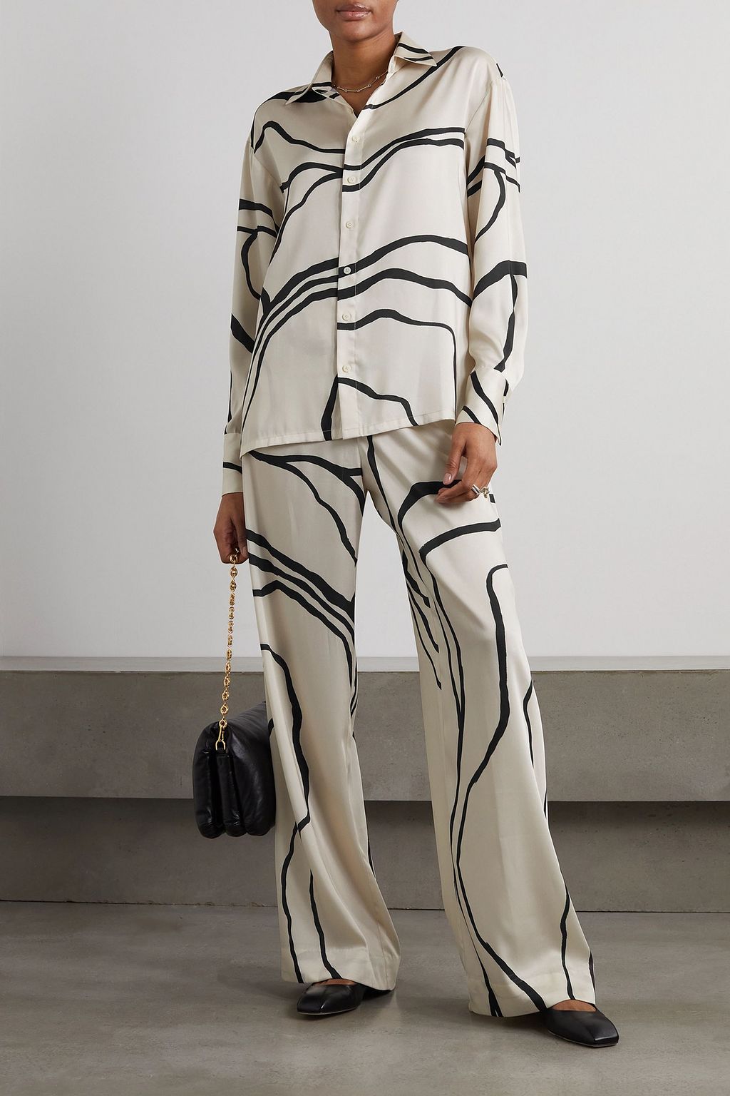 BOUGUESSA Petra printed satin-twill shirt