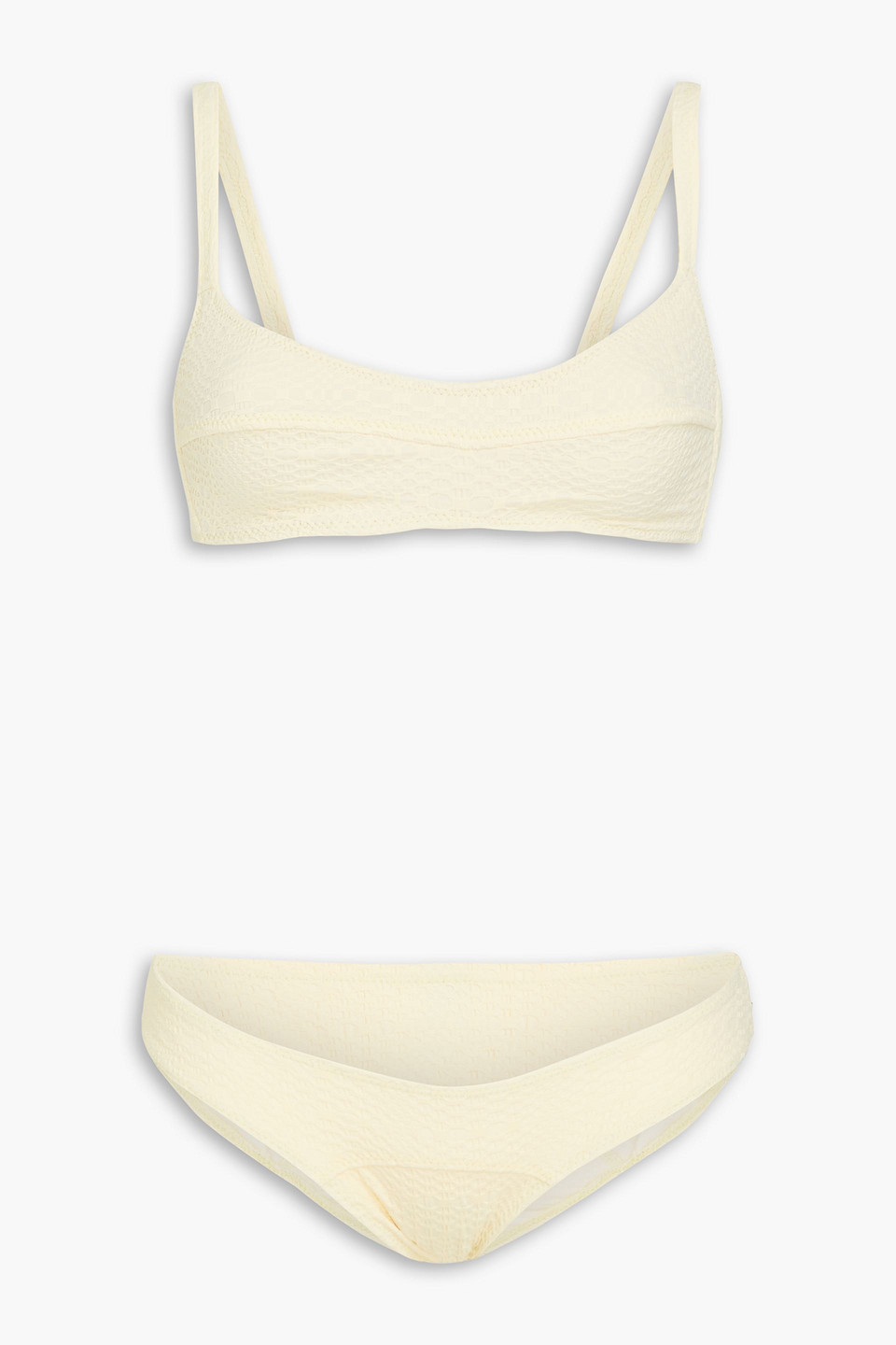Lisa Marie Fernandez Seersucker Bikini In Pastel Yellow