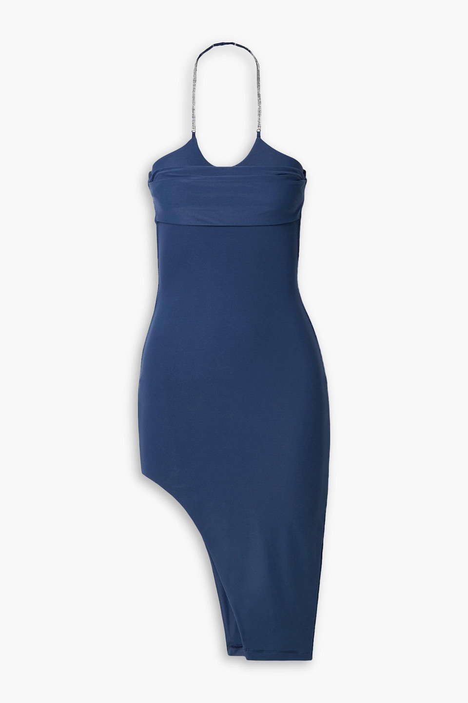 ALIX NYC MIRA ASYMMETRIC CRYSTAL-EMBELLISHED STRETCH-JERSEY DRESS