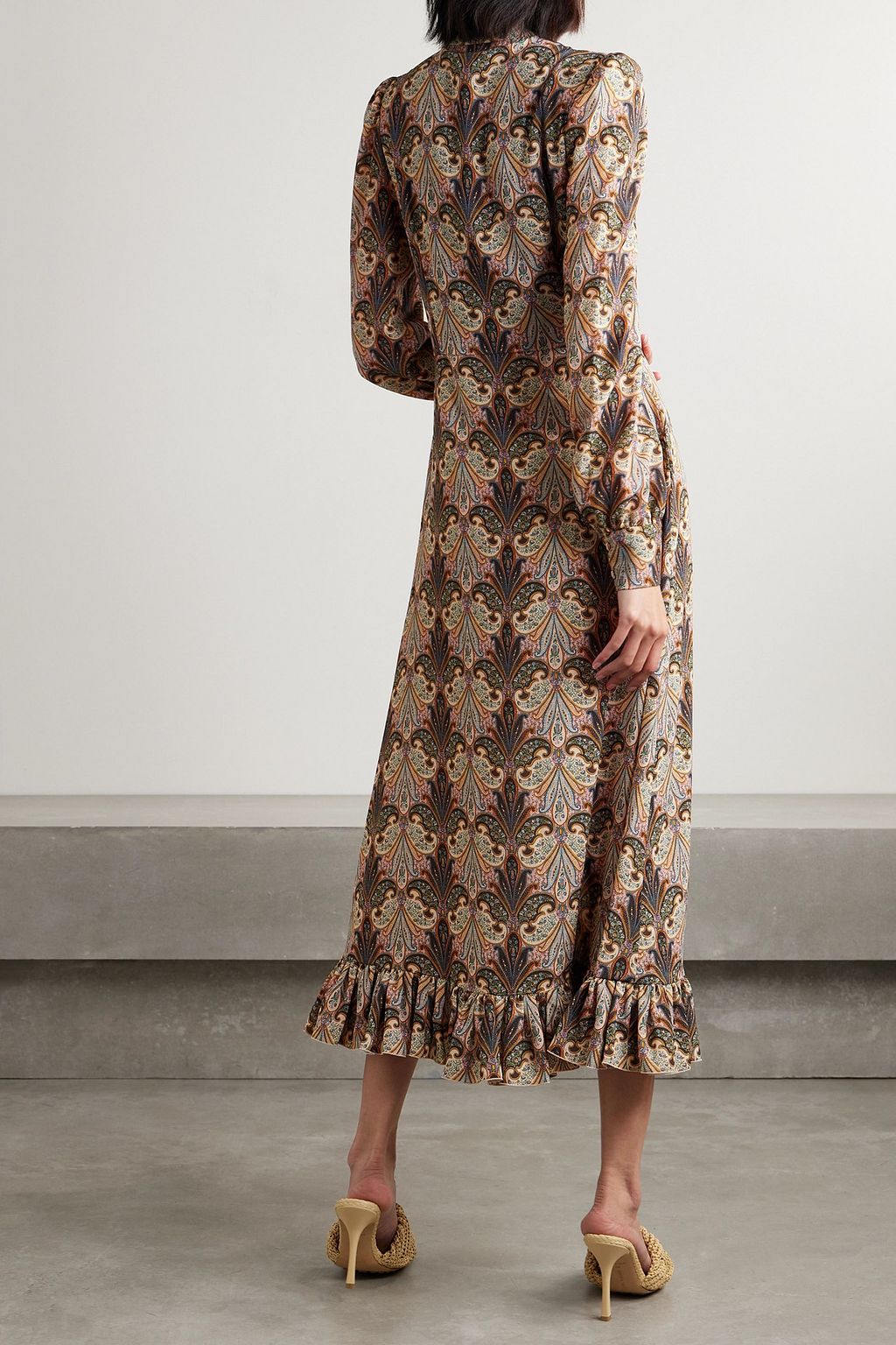 ETRO Ruffled printed crepe midi dress