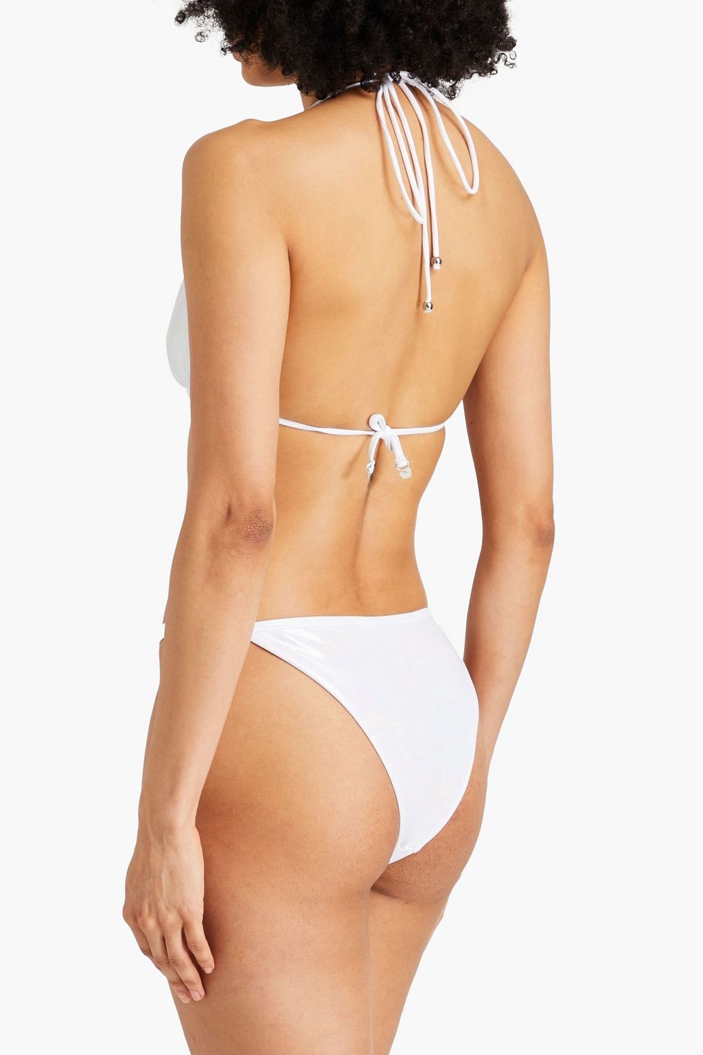 LESLIE AMON Star embellished iridescent stretch triangle bikini