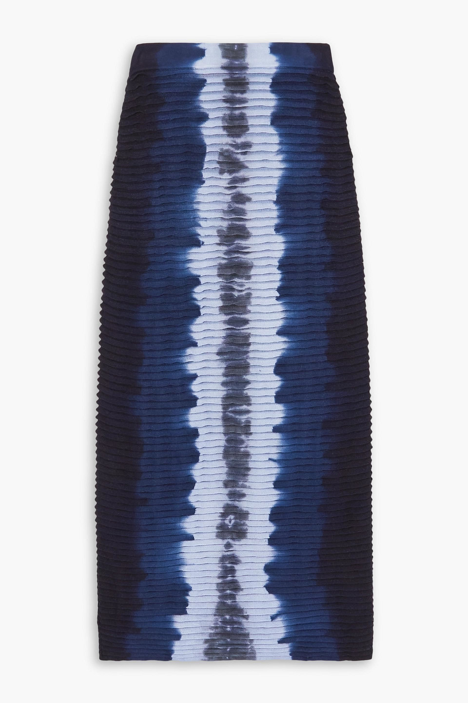 Altuzarra Mosiya Pintucked Tie-dyed Knitted Skirt In Indigo