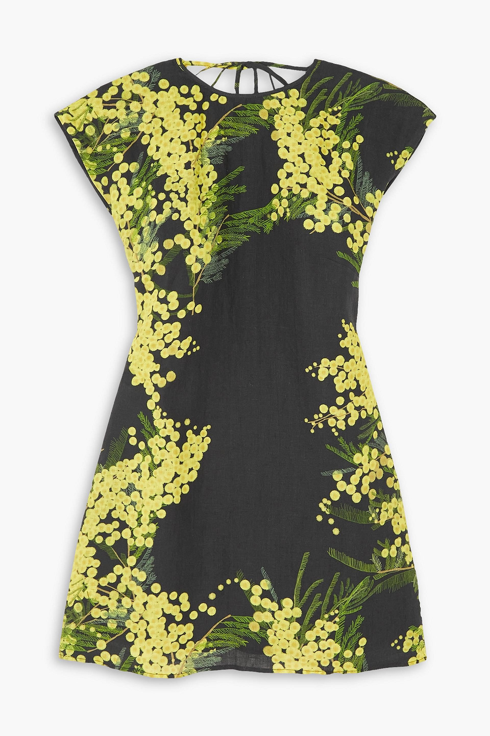 Bernadette Anne Cutout Floral-print Linen Mini Dress In Black | ModeSens Bernadette Anne Cutout Floral-print Linen Mini Dress In Black | ModeSens