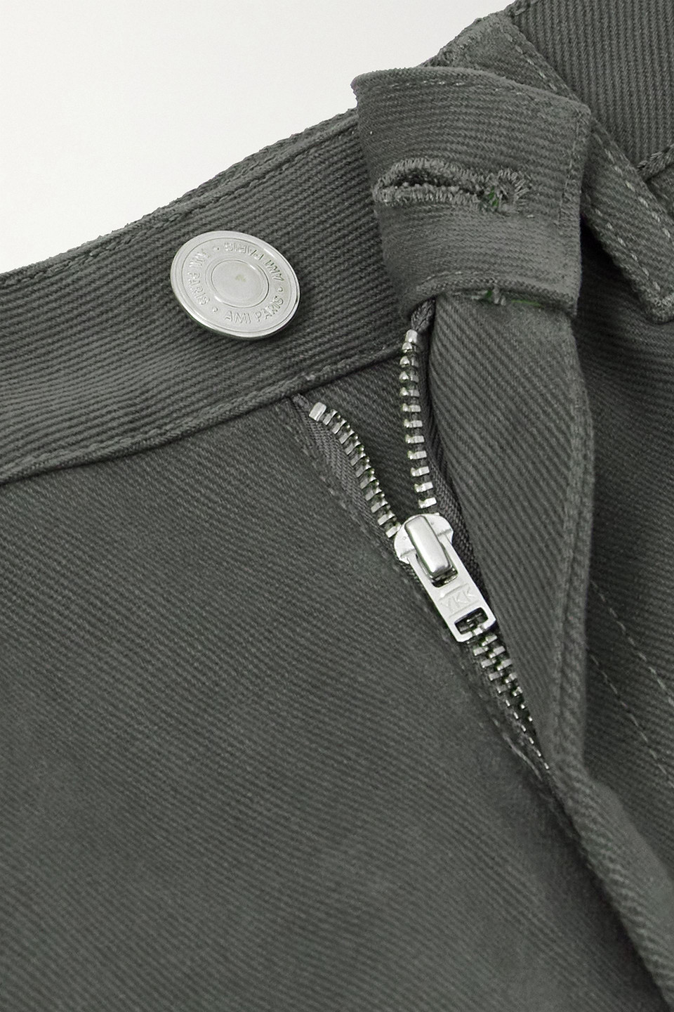 Ami Alexandre Mattiussi Straight-leg Cotton Trousers In Gray