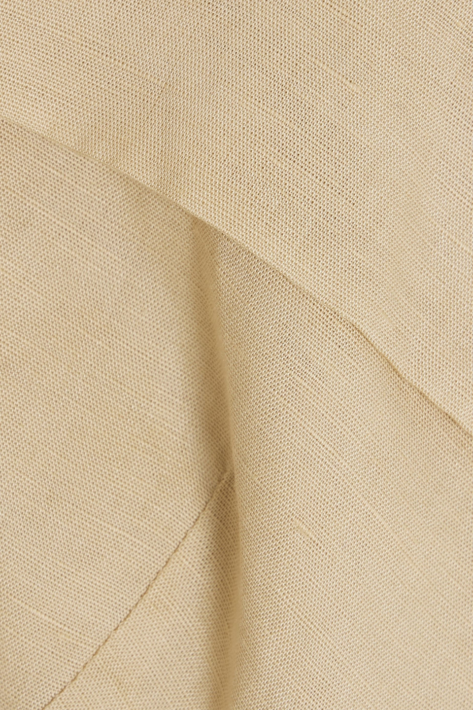 Onia Air Linen Fold Over Cropped Top Jute In Beige