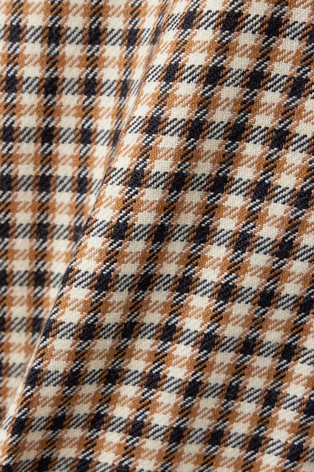 AREA Crystal-embellished checked wool and cotton-blend wide-leg pants