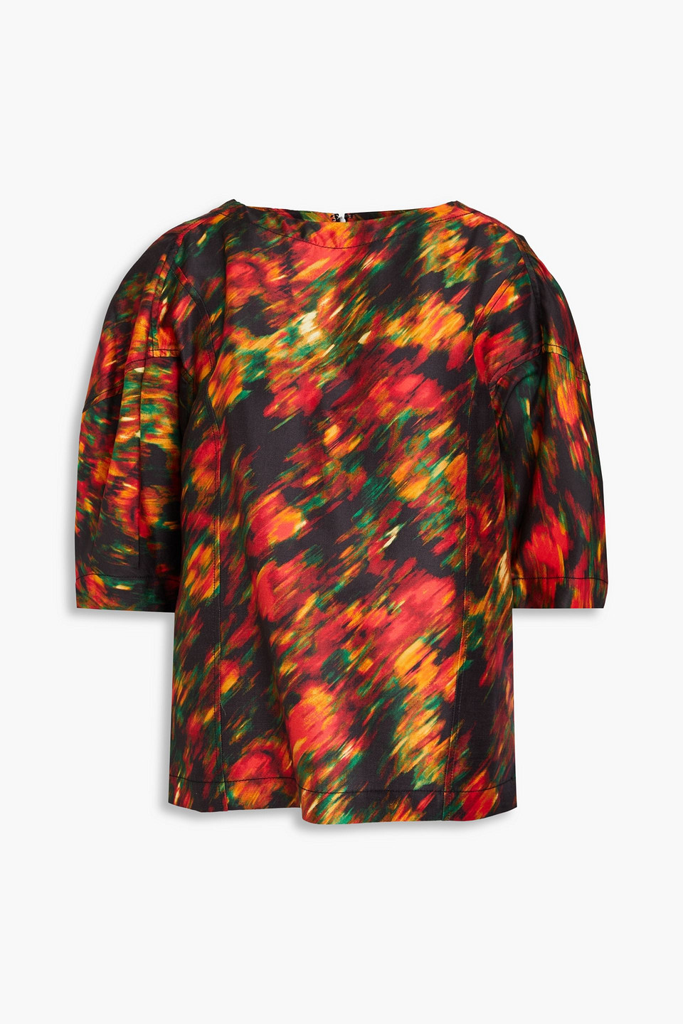 3.1 Phillip Lim Printed Satin-twill Top In Red